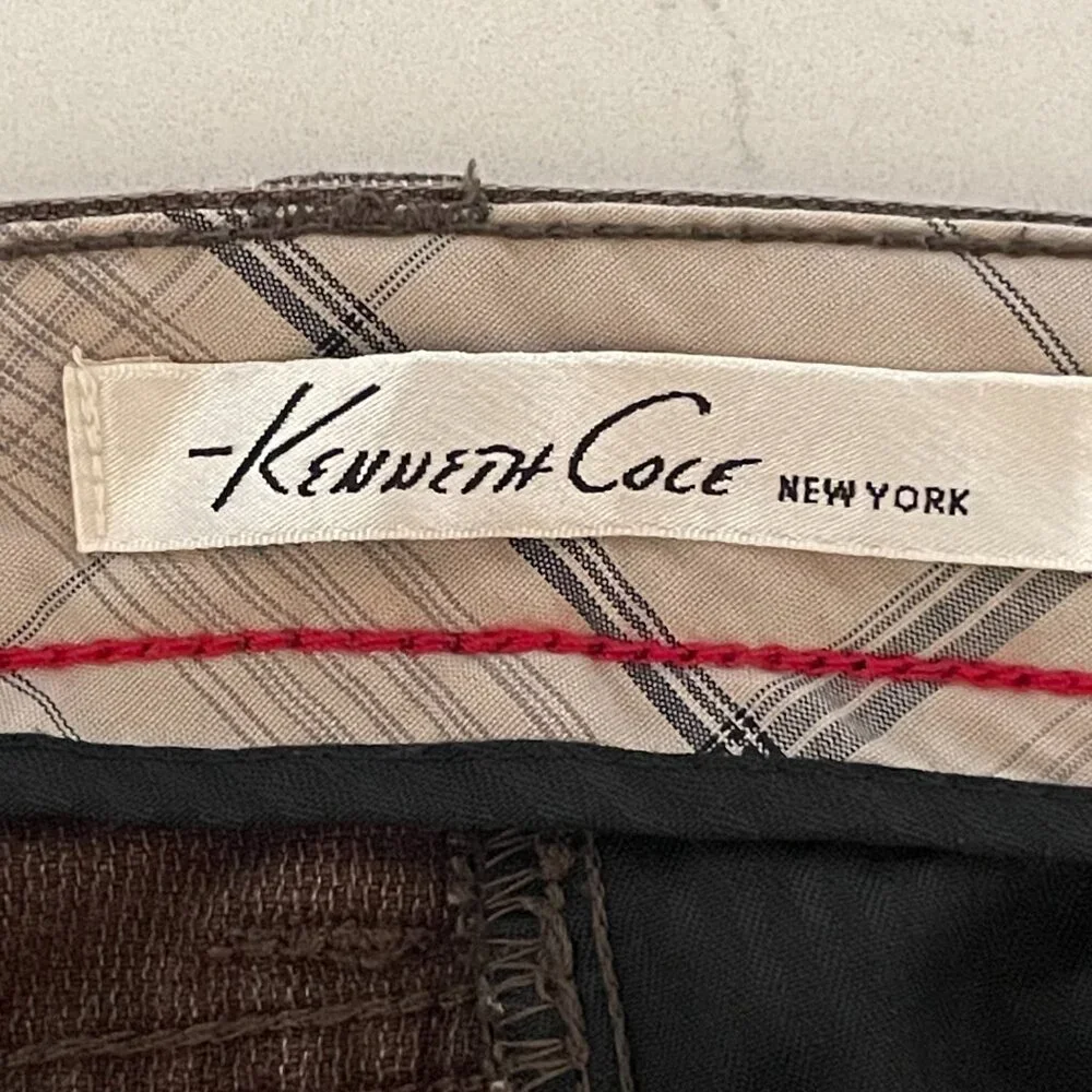 Kenneth Cole New‎ York Brown Corduroy Straight Leg Pants, Size 34 X 32